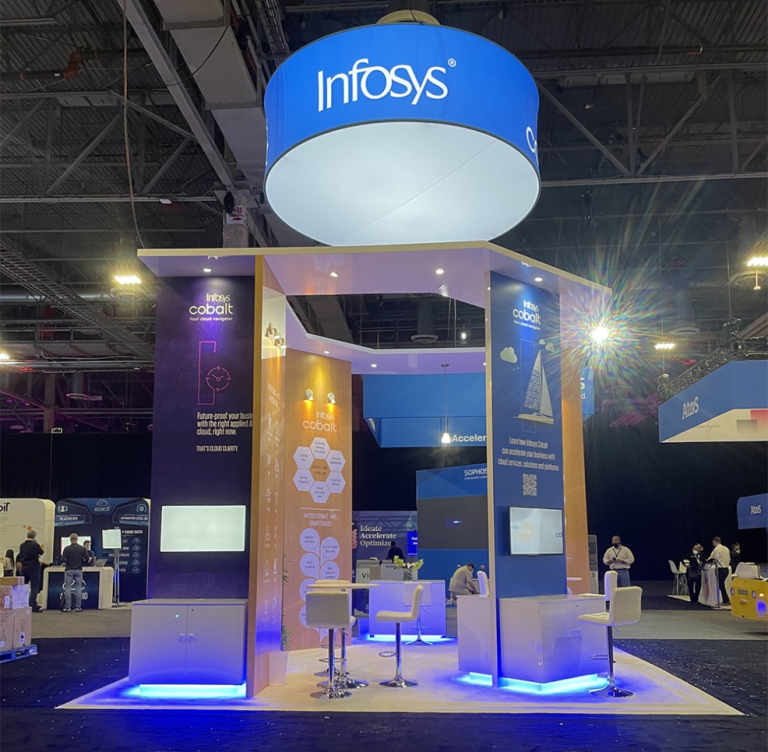 An Infosys Expo Booth at a Trade Show